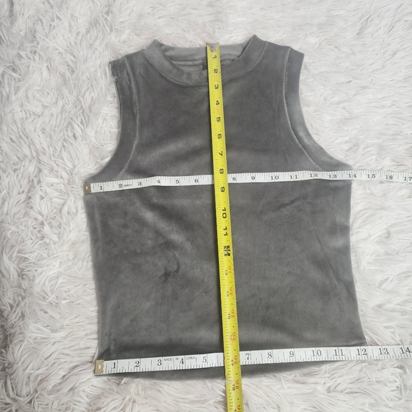 Skims Velour Crewneck Tank GUNMETAL High Neck Sleeveless Top Sz S/ NWT - Picture 7 of 9